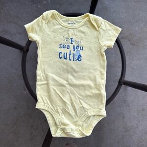 Carter’s I Sea You Cutie Fish Octopus Underwater Bodysuit in Yellow/Blue - 9M